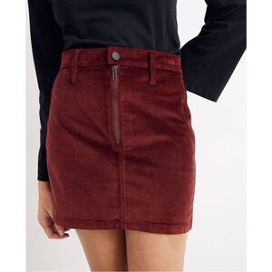 Elegant Burgundy Corduroy Skirt